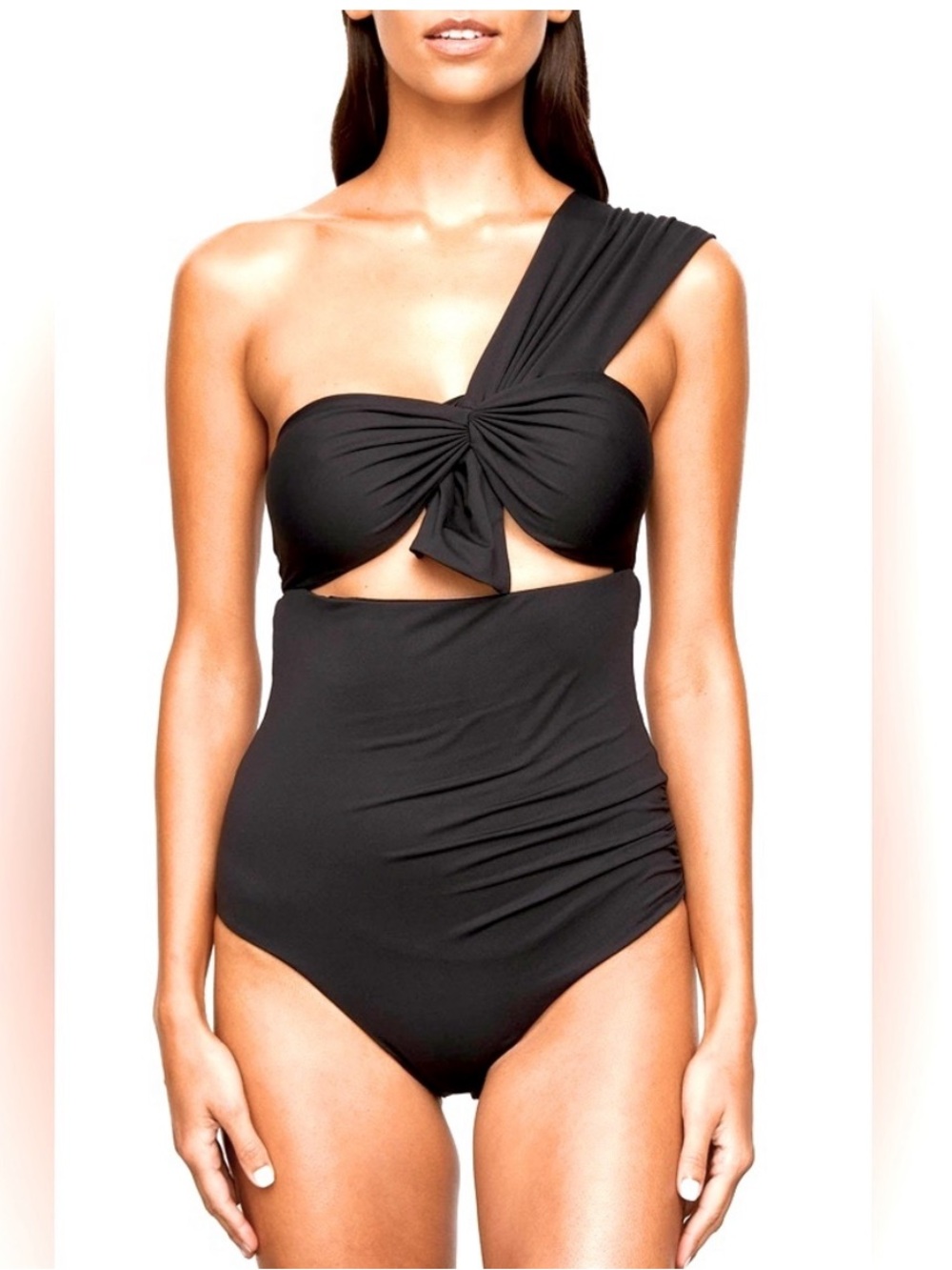 MARYSIA
Venice black One-Shoulder Maillot Swimsuit size small